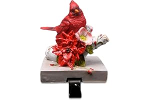 Newman House Studio Christmas Cardinal Stocking-Holder Decoration - Holiday Figurines Stocking-Hanger for Fireplace Mantle 5.1 * 4.3 * 6.1 Inch
