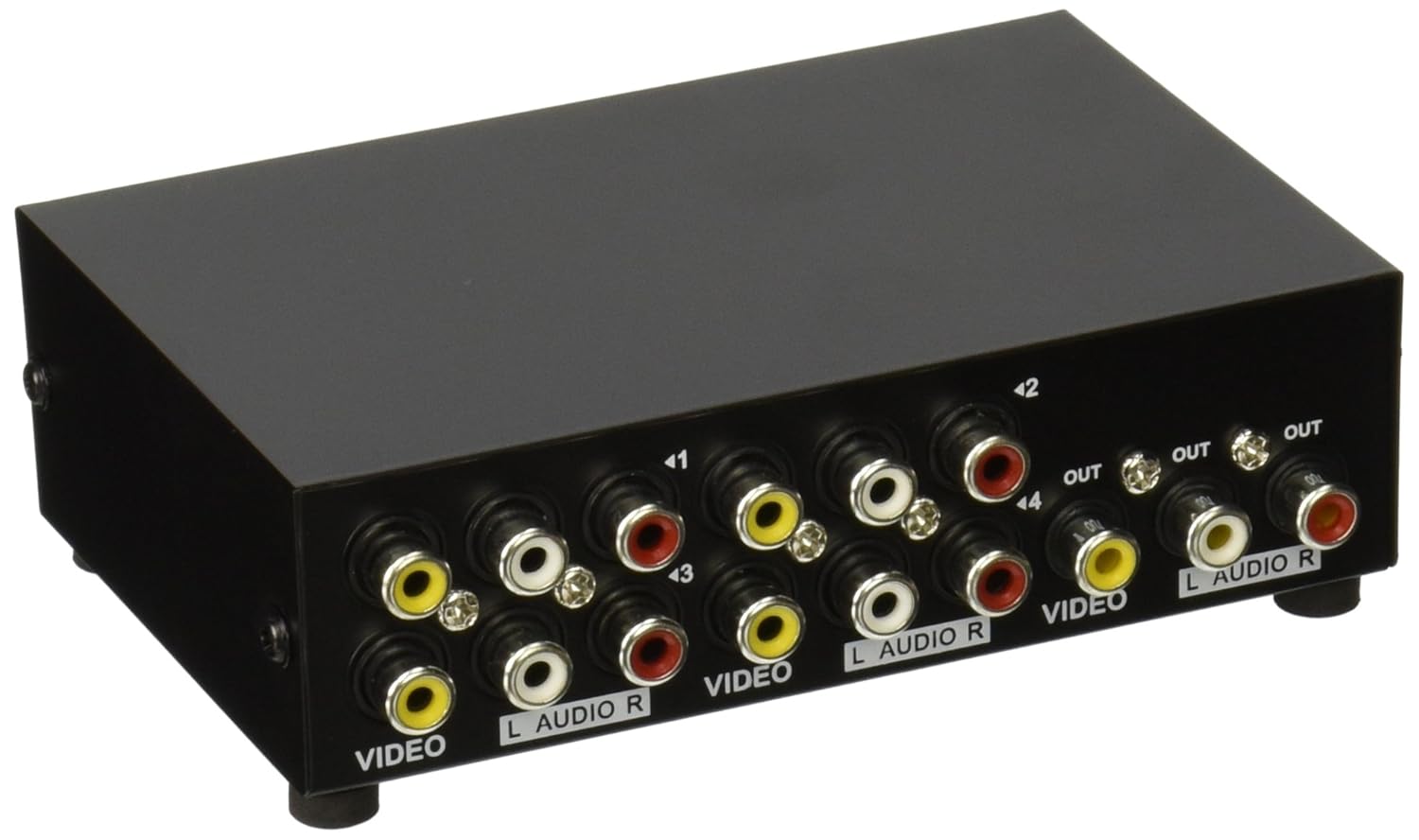 4 Port Video Audio Av Switch Input 1 Output DVD to TV Standard RCA C