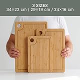 LARHN 3-Piece Bamboo Chopping Board Set 34x22/29x19/24x16 cm Thick 1.5 cm view 3