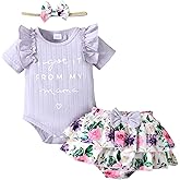 Mioglrie Newborn Infant Baby Girl Clothes Romper Shorts Set Floral Summer Outfits Cute Baby Clothes Girl