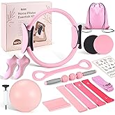 Asten Home Pilates Kit for Women: Pilates Equipment Pilates Ring and Ball Set with Resistance Bands, Core Slider, Foam Roller, Pilates Essentials Kit for Beginner Home Workout, Compact Toning Fitness