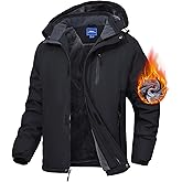 Zoofly Men's Mountain Ski Jacket Waterproof Fleece Liner Snow Coat Warm Winter Windproof Hooded Raincoat