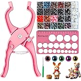 Safety Eye Tool Kit for Amigurumi & Crochet-1150PCS 3D Glitter Safety Eyes,5-30mm Stuffed Animals Safety Eyes Doll Making Supplies,Safety Eye 10-30mm Sizer Tool,Ergonomic Design for Crafting (Pink)