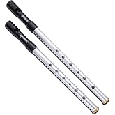 Sondery Irish Tin Whistles Set Key of C and Key of D Made from Aluminum Clear Bright Sound with Crisp Response of Wide Range Octaves Penny Whistles