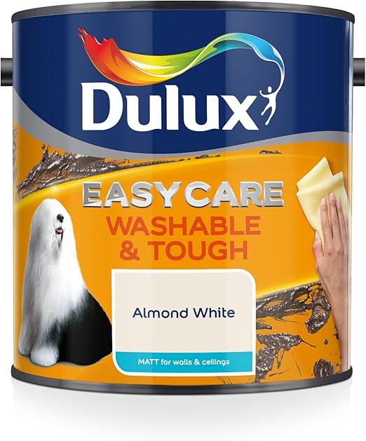Dulux Easycare Washable & Tough Matt Emulsion Paint For Walls And Ceilings Almond White 2.5L Dulux Easycare Washable & Tough Matt Emulsion Paint For Walls And Ceilings Almond White 2.5L
