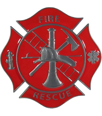 All Metal Firefighter Hitch Cover - Chrome Red Heavy Duty 2-Inch Receiver Cap