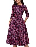 Simple Flavor Women's Floral Vintage Dress Elegant