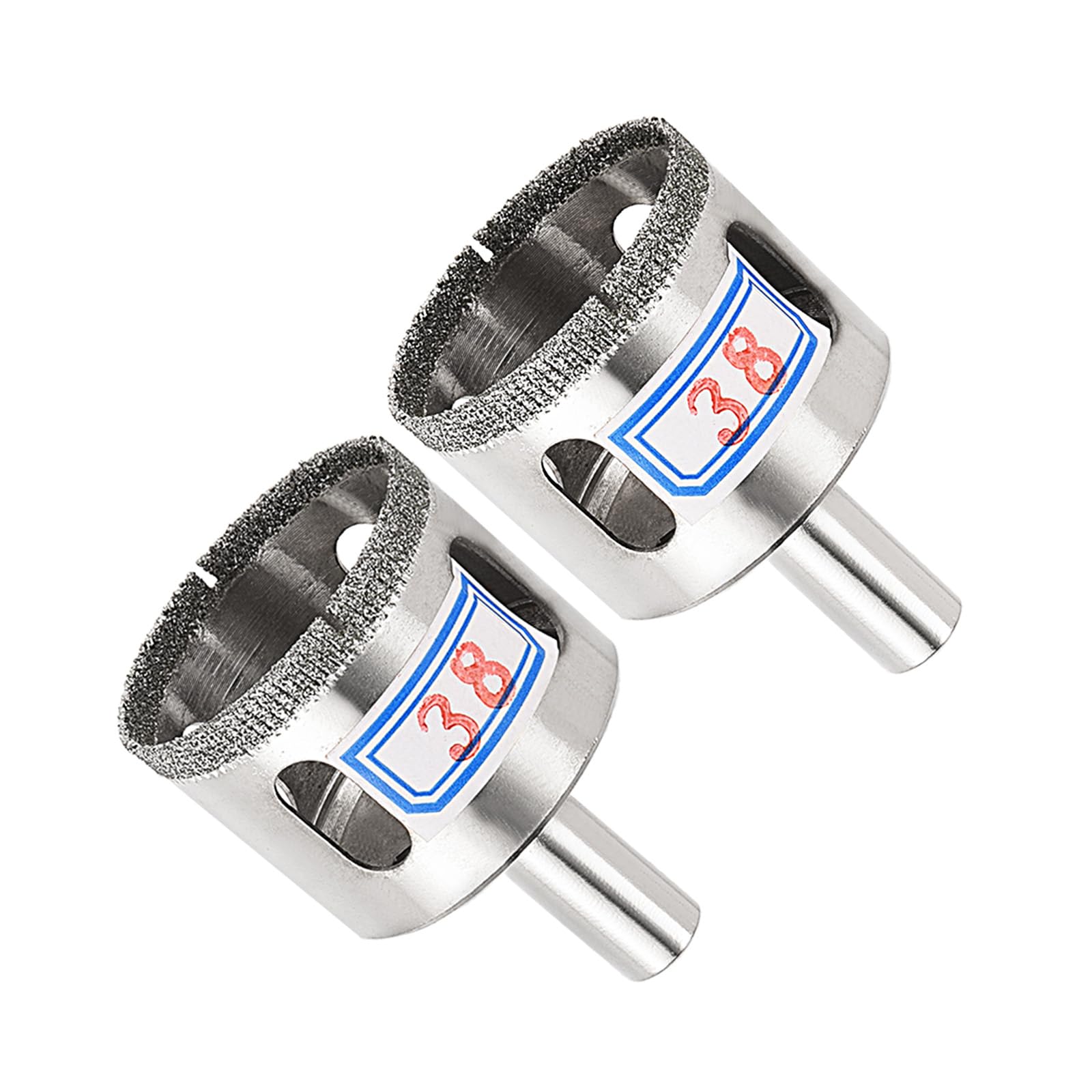 CoCud Diamond Drill Bits, 38mm Cutting Diameter, Nickel-plated Coating Diamond Core Drill Hole Saws - (Applications: for Glass Precision Drilling Bits Tools), 2-Pieces