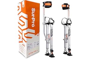 SurPro Single-Sided Drywall Stilts, Aluminum Base, 21” - 31” Height, QuadLock Contractor-Grade Stilts with Patented Flexion Foot System (S1X-A-2131) for Drywallers, Painters, Stilts Drywall
