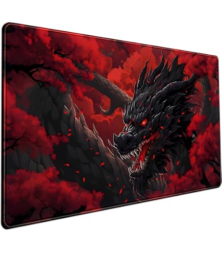 Black and Red Gaming Mouse Pad XL Large Desk Mat Non Slip
