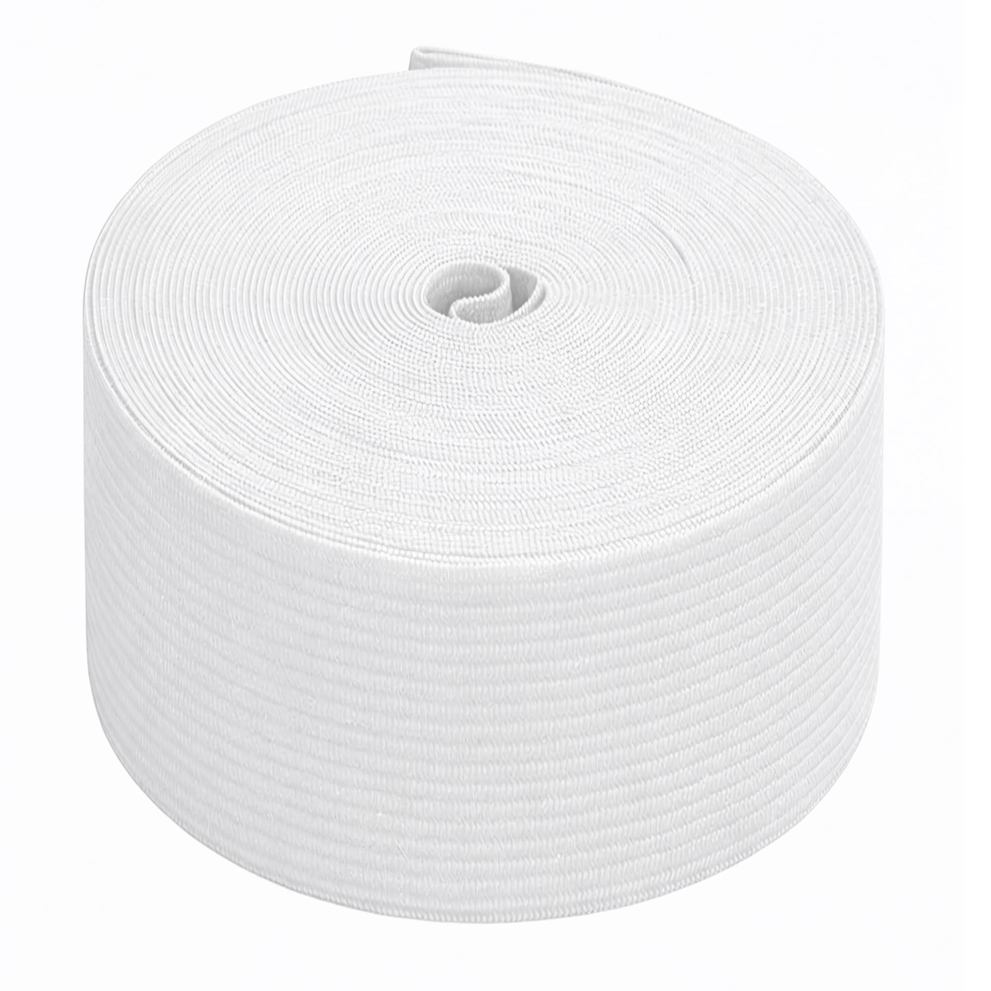 Trimming Shop 75mm (3 Inch) Wide Flat Elastic Band, Polyester Rubber Stretchable Waistband Tape Elastic Cord for Sewing Clothing, Garments, Dressmaking, DIY Craft Projects, White, 5 Metres