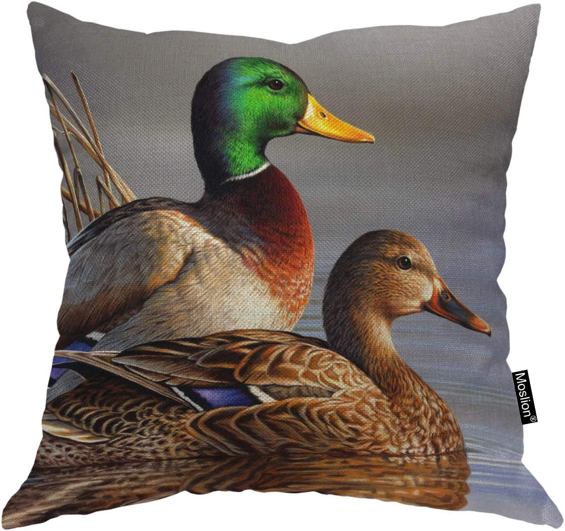 Moslion Duck Pillow Case Decorative Throw Pillow Cover