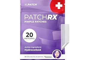 PatchRx Large Pimple Patches for Face (20 Pack), Treat Blemishes Overnight, Hydrocolloid Acne Patch, Hydrocolloid Bandages, Big Pimple Patches, Large Acne Patch