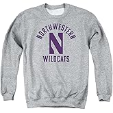 Northwestern University Official One Color Wildcats Logo Unisex Adult Crewneck Sweatshirt,Athletic Heather, Medium