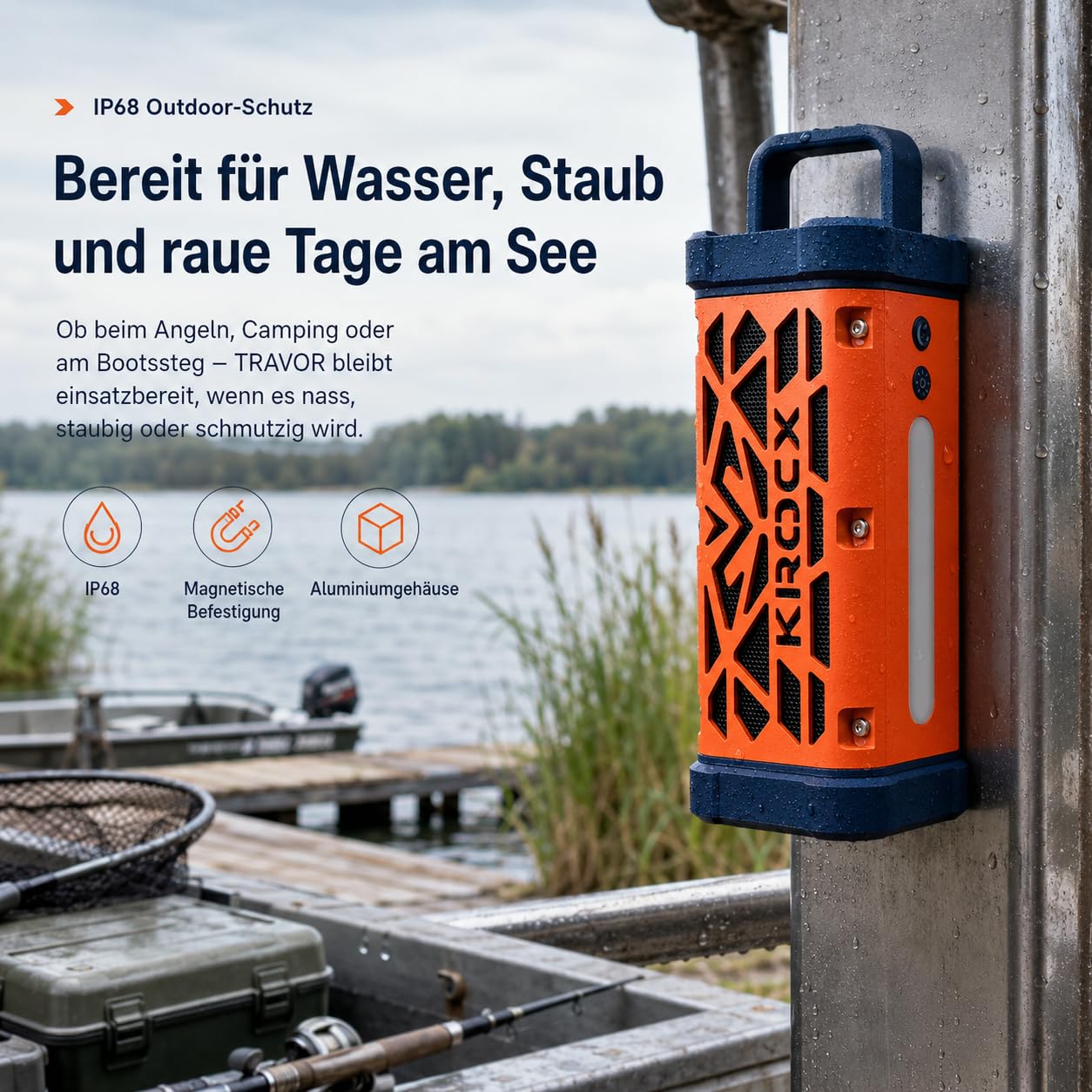 TRAVOR Magnet Bluetooth Lautsprecher aus Aluminium für Garage, Heimwerker 2