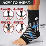 SS Sleeve Stars Ankle Brace with Removable Strap Black 10-12 in view 7