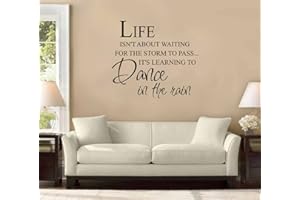 WALLPRESSIONS Life Isn't About Waiting for The Storm to Pass It's Learning to Dance in The Rain Wall Decal Sticker Home Decoration Decor