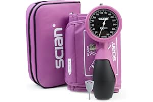 SCIAN Palm Style Aneroid Sphygmomanometer with European Cuff 8.7-16.5", Manual Blood Pressure Cuff with Carrying Bag for for Nurse Doctor Senior Adult, Purple Red