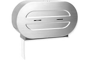 ENBATH Double Jumbo Toilet Paper Dispenser - Stainless Steel Commercial Dual Roll Wall Mount with Removeable Spindles for Multiple Core Sizes, Fits 9" Rolls (Patent-Pending)