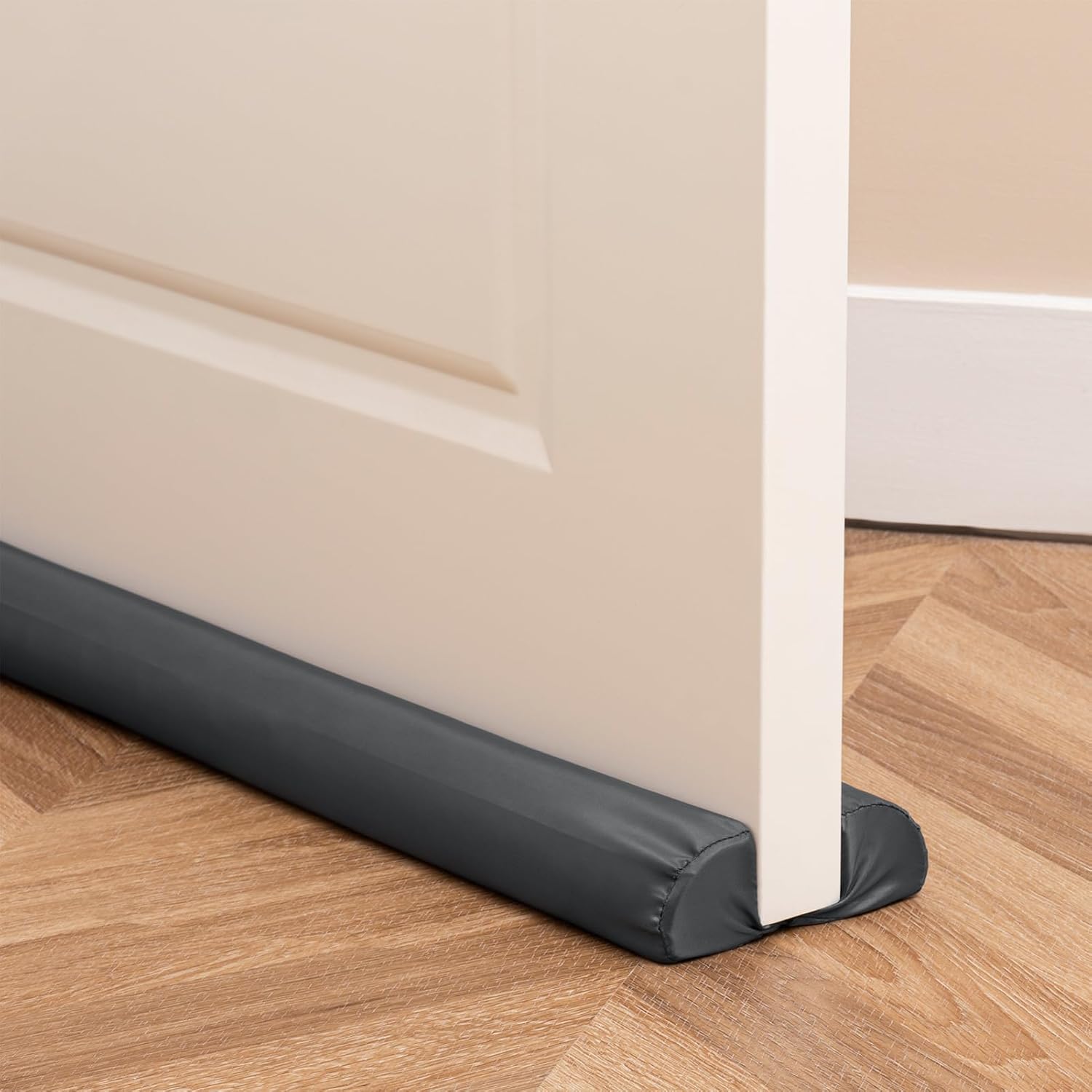 Draft Stoppers - Sunolga 30 Inches Adjustable Twin Waterproof Door Draft Stopper, Right Angle Triangular Under Door Draft Noise Blocker for Bottom of Doors, Gray