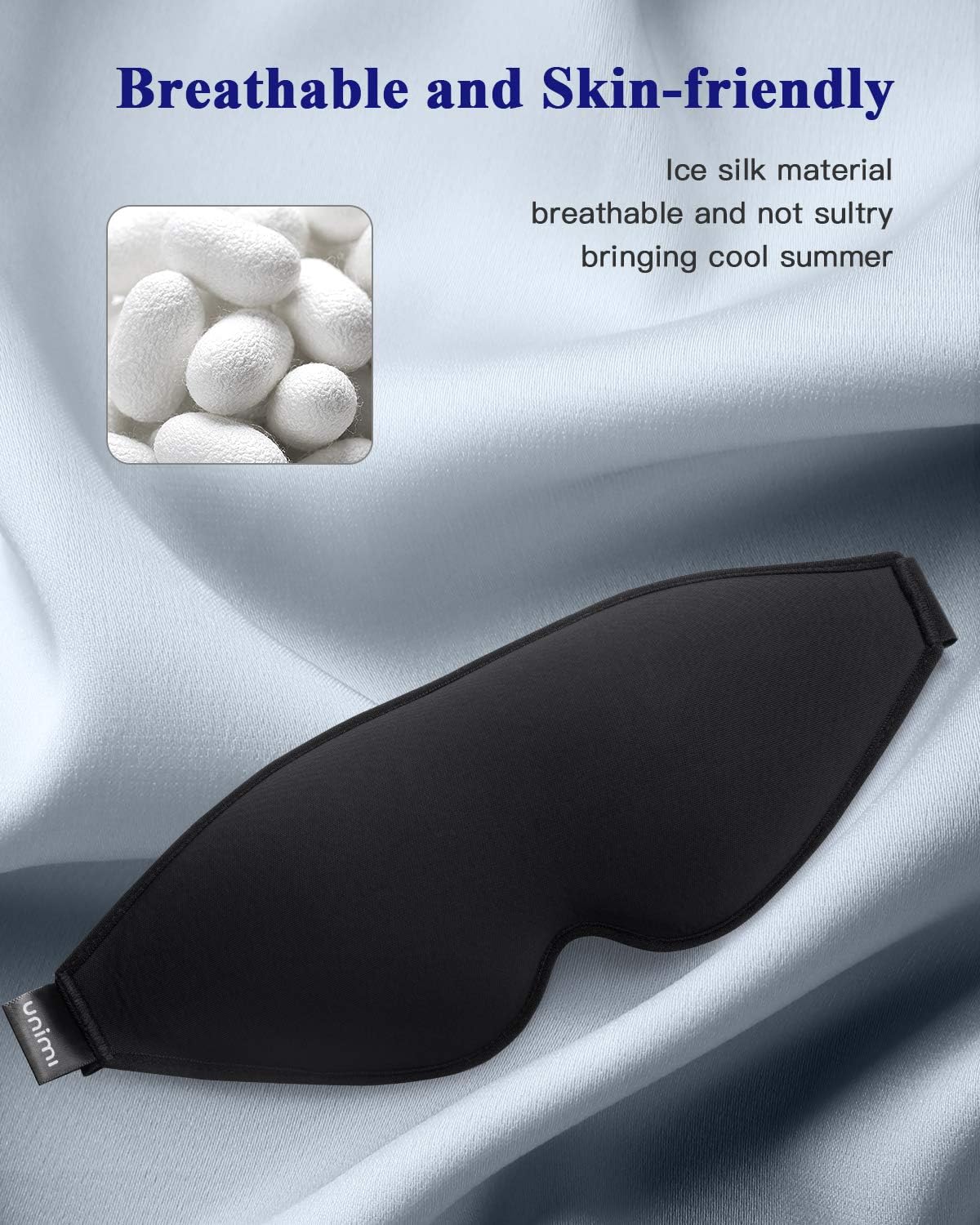 Unimi Newest Sleep Eye Mask for Men Women,Comfortable Silk Eye Sleeping Mask & Blindfold,The Real Deep Contoured Cup Sleep Mask Eye Mask for Sleeping,100% Shading Eye Shade Cover for Travel,Nap,Yoga: Health & Personal Care
