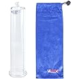 LeLuv 2.00" x 9" Penis Pump Vacuum Cylinder, Seamless Untapered Clear Acrylic Adult Toy with Measurement Marks and Locking Fitting
