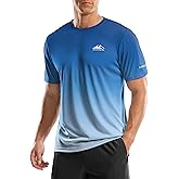 Men's UPF 50+ Sun Protection Dry Fit Workout T-Shirts Rash Guard Swim Shirts Moisture Wicking Tee for Athletic, Beach, Hiking