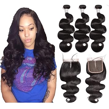 Amazon Com Iwish Brazilian Body Wave Hair 3 Bundles With 4x4 Lace