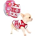 2 Pieces Christmas Dog Outfit - Puppy Sweater, Teacup Chihuahua Reindeer Snowflake Xmas Pet Warm Winter Clothes for Extra Small Dog, Kitty, Cat (X-Small)