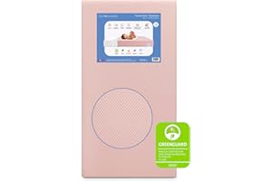 Delta Children Twinkle Stars Crib and Toddler Mattress with Breathable, Removable Machine-Washable Cover - GREENGUARD Gold - Waterproof Baby Bed - Sustainably Sourced Fiber Core - 52”Lx27.5”W, Pink