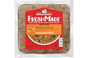 Stella & Chewy's FreshMade Frozen Fresh Grain-Free Beefy-Licious Dog Food, 16-oz Pouch (Pack of 4)