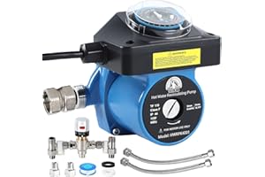 VERIWIS Instant Hot Water Recirculating Pump Kit for Tank Water Heater, Circulation Pump for House with 304 Stainless Steel Adjustable Bypass Valve and Timer, Replace 595916 0955805(3-Year Warranty)