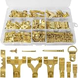 NORTHERN BROTHERS 230 Pcs Picture Hooks Kit Frame Hangers Nails Sawtooth D Ring view 1