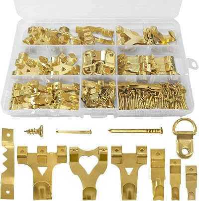NORTHERN BROTHERS 230 Pcs Picture Hooks Kit Frame Hangers Nails Sawtooth D Ring