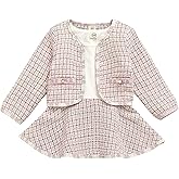 Toddler Kids Baby Girls Plaid Skirt Set Cardigan Jacket Coat + Tutu Dress Set Long Sleeve Outfits Fall Outfit Set