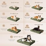 EHEYCIGA Orthopedic Dog Bed Medium 76x51x9cm Removable Cover Dark Green view 2