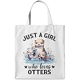 WAITPI Animal Aesthetic Tote Bags Gifts for Women Who Love Animals, Funny Cute Reusable Canvas Tote Bag for Shopping Camping