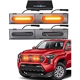 OKLSG Front Bumper LED Grill Lights for Toyota Tacoma 2026 2025 2024 Raptor Marker Lights Bars fit SR SR5 OEM Grille 4th Gen Tacoma Exterior Accessories (Yellow)