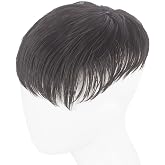 WeKen Short Toupee for Men - Hair Topper Wig Clip in Crown Extensions - Mens Piece for Covering White Loss - Daily Wear