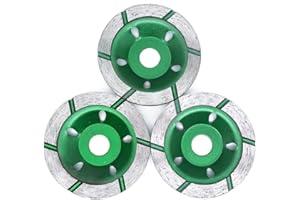 SUBRILLI 3 Inch Diamond Cup Grinding Wheel Large Grinding Segments 3-Pack for Angle Grinder, for Granite, Stone, Marble, Masonry, Concrete