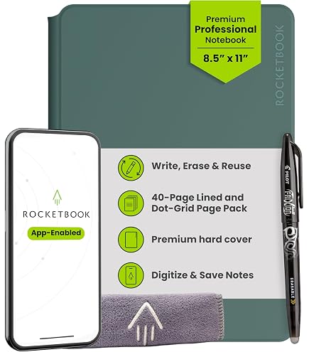 Rocketbook Pro 2.0 Reusable Smart Notebook with Vegan Leather