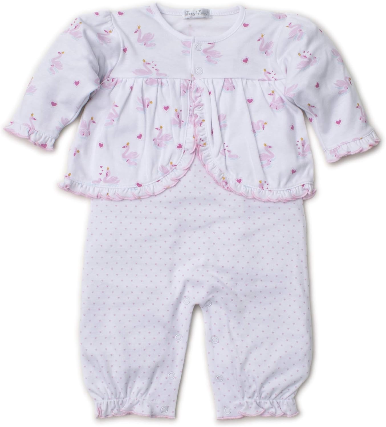 Kissy Kissy BabyGirls Infant Sparkling Swans Print