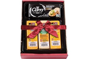 Wisconsin Cheese Company - Wisconsin Cheddar & Pepper Jack Cheese and Cracker Gift Box - 100% Wisconsin Cheese | Perfect for Parties, Charcuterie Boards, and Holiday Gifts