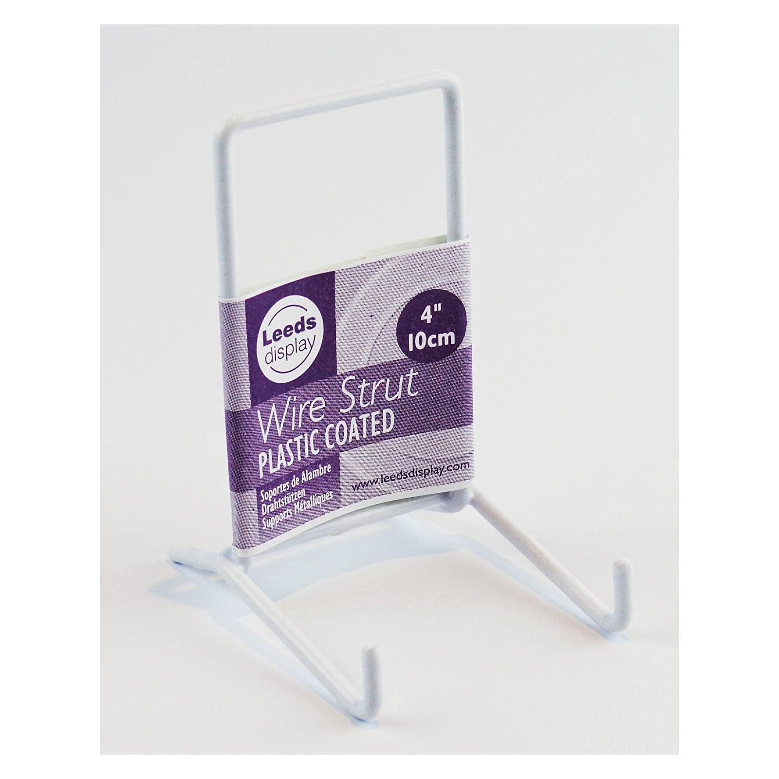 Leeds Display : ST02WL : Wire Strut Stand : White : Small : 4", 10cm : Plate & Bowl Support