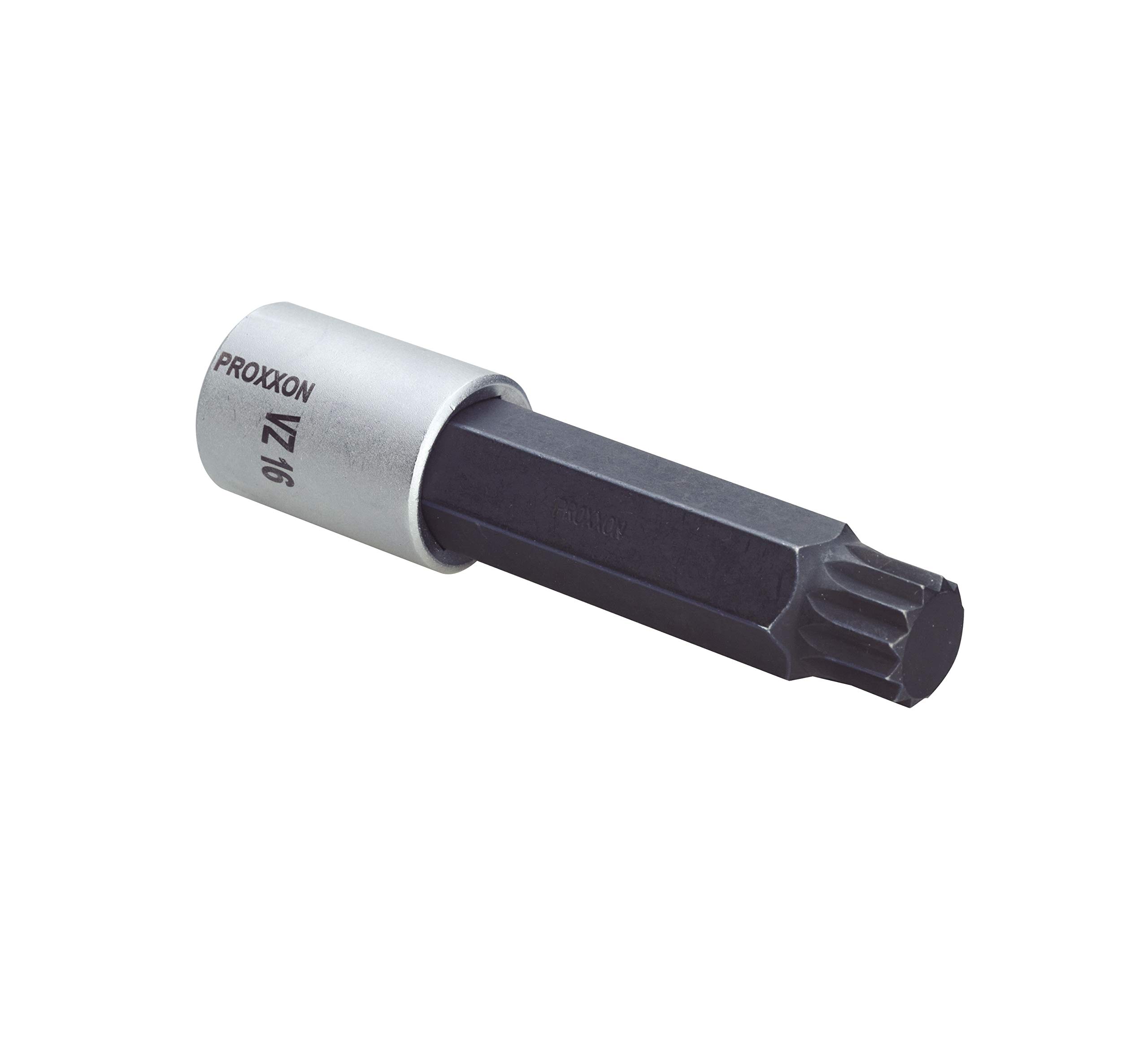 Proxxon Multi-Tooth 1/2 inch (VZ 16, Length 100 mm, Made of Chromium-Silicon-Manganese-Molybdenum Steel, Ratchet Wrench Insert) 23377