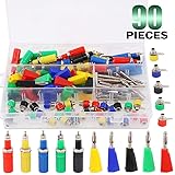 Keadic 90Pcs 5 Color 4MM Banana Plug Banana Jack