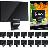 Mlici 14 Pack Sign Holder Clips, Food Label Holders for Deli Trays Display | Label Clips with 3x4&rdquo; Chalkboard Signs, Removable Clip-on Sign Holders for Cup, Bowl, Pan, Buffet Deli Tray, Bakery, Wedding