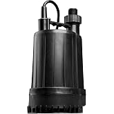 Red Lion RL-MP25, 115V, 1/4 HP, 2200 GPH Manual Utility Pump, 8' Cord | Submersible, Thermoplastic, General water transfer/ removal in and around the home, Removes water to within 3/16", 14942732
