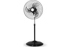 BILT HARD 3900 CFM 18" High Velocity Pedestal Oscillating Fan, 3-Speed Heavy Duty Metal Standing Shop Fan with Aluminum Blades for Commercial, Residential, and Garage, UL Listed
