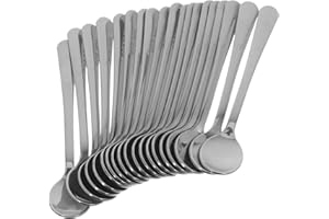 TIDTALEO 20pcs Mini Stainless Steel Spoons for Salt Spice Jars Portable Food Grade Metal Tiny Coffee Stirring